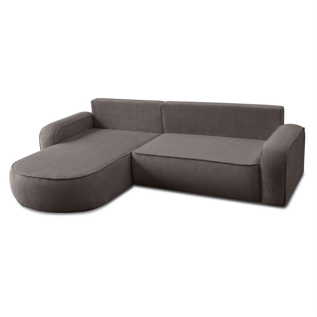 ECKSOFA VENUS mit Schlaffunktion und Bettkasten, Poso 04 - Braun, Textil (275/178cm)