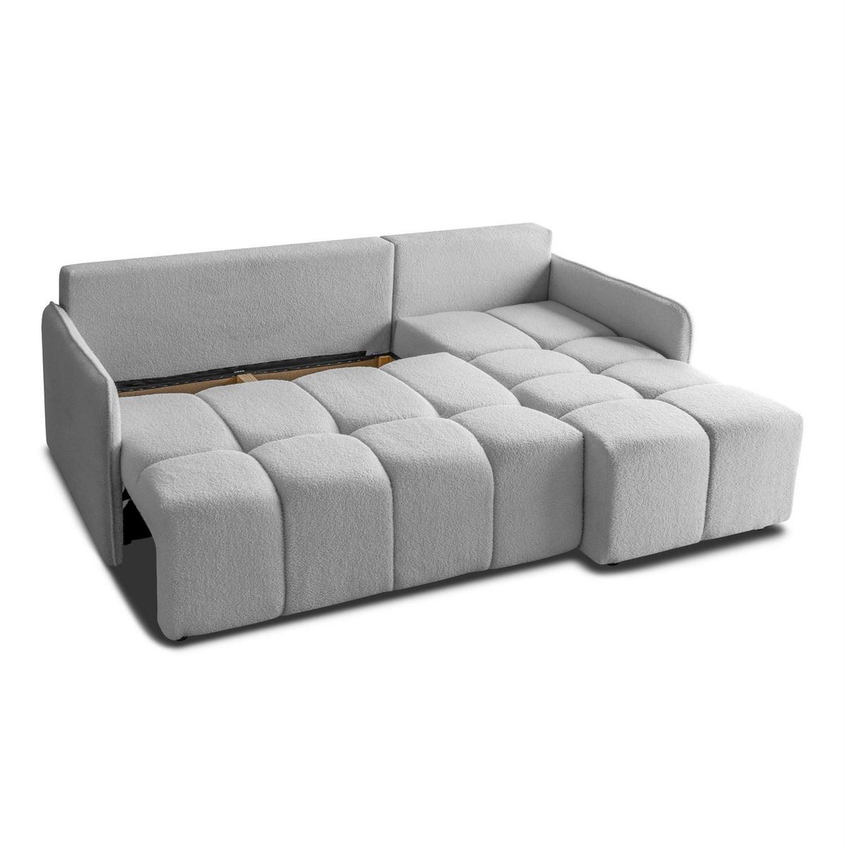 AUSZIEHBARES Ecksofa GAMMA mit Schlaffunktion Quelle 83 - Grau, Textil (217/145cm) - Lookway