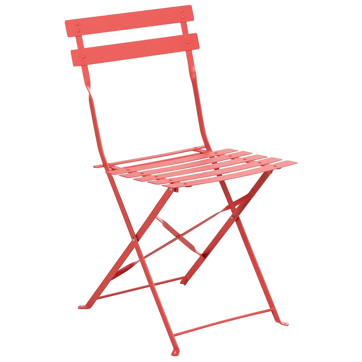 GARTENMÖBEL Set 4-Sitzer Metall Rot Fiori - Rot, Metall - Beliani