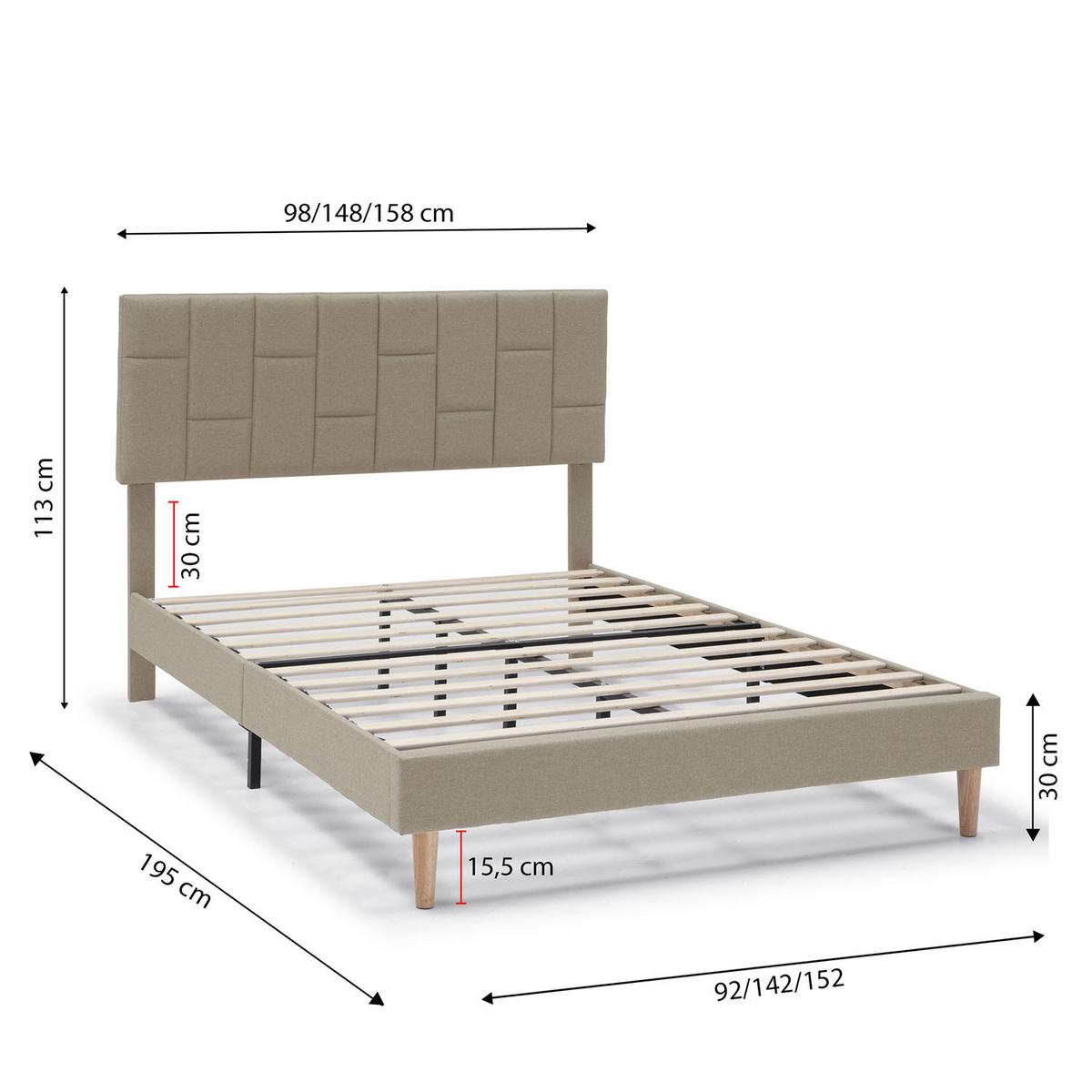 POLSTERBETT 90x190 cm Sorni, Beige - Beige, Textil (195/98/113cm) - VS Venta-stock