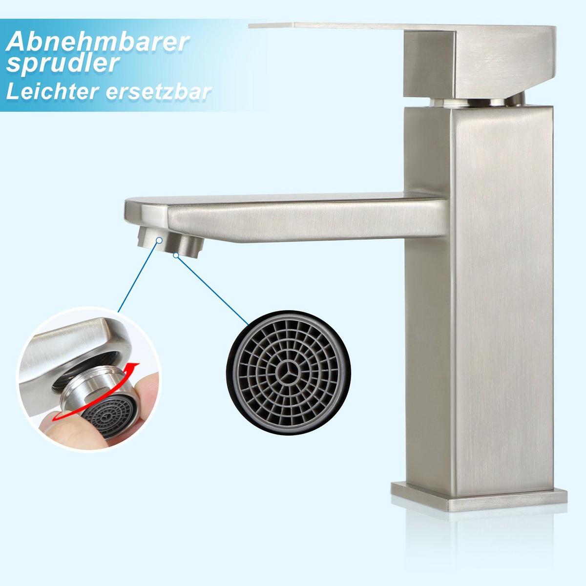 WASCHTISCHARMATUR Regis 0.5/17.3/16.2 cm - Silberfarben, Metall (0.5/17.3/16.2cm) - ZMH