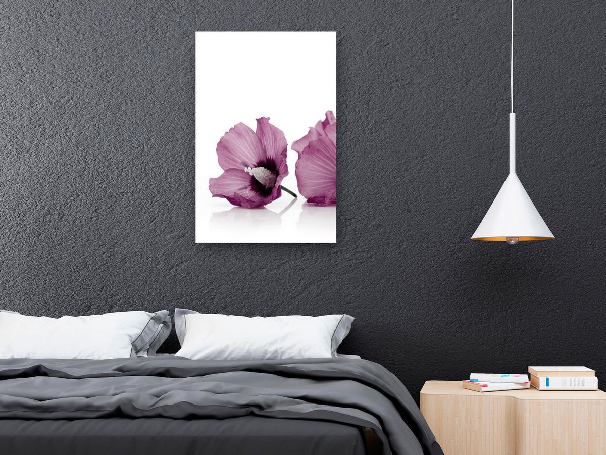KUNSTDRUCK Weiß 40/60 cm - Pink/Weiß, Textil (40/60cm) - KUNSTLOFT