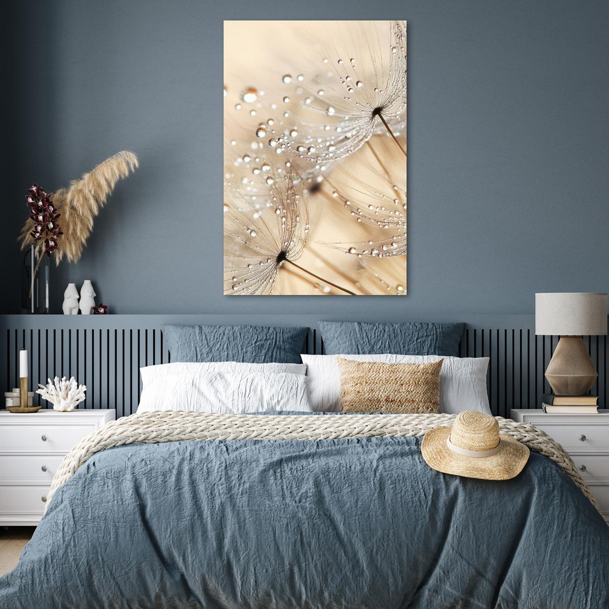 POSTER Löwenzahn - Abstrakt - Natur - Beige Wandbild Schlafzimmer 80x120 cm - Braun, Papier (80/120/0.1cm) - MuchoWow