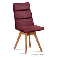 ESSZIMMERSTUHL drehbar (4er-Set) Doris 47x92x60 Eiche geölt/Marsala - Eichefarben/Brombeere, Kunststoff (60/92/47cm) - 58aufmkessel