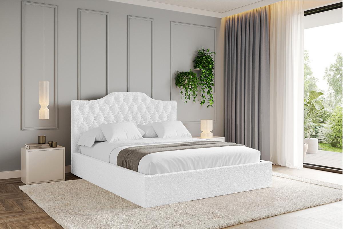 POLSTERBETT mit Bettkasten und Lattenrost, Boxbett ohne Matratze - FALIO 120x200 Weiß - Weiß, Holzwerkstoff/Textil (120/200cm) - ALTDECOR