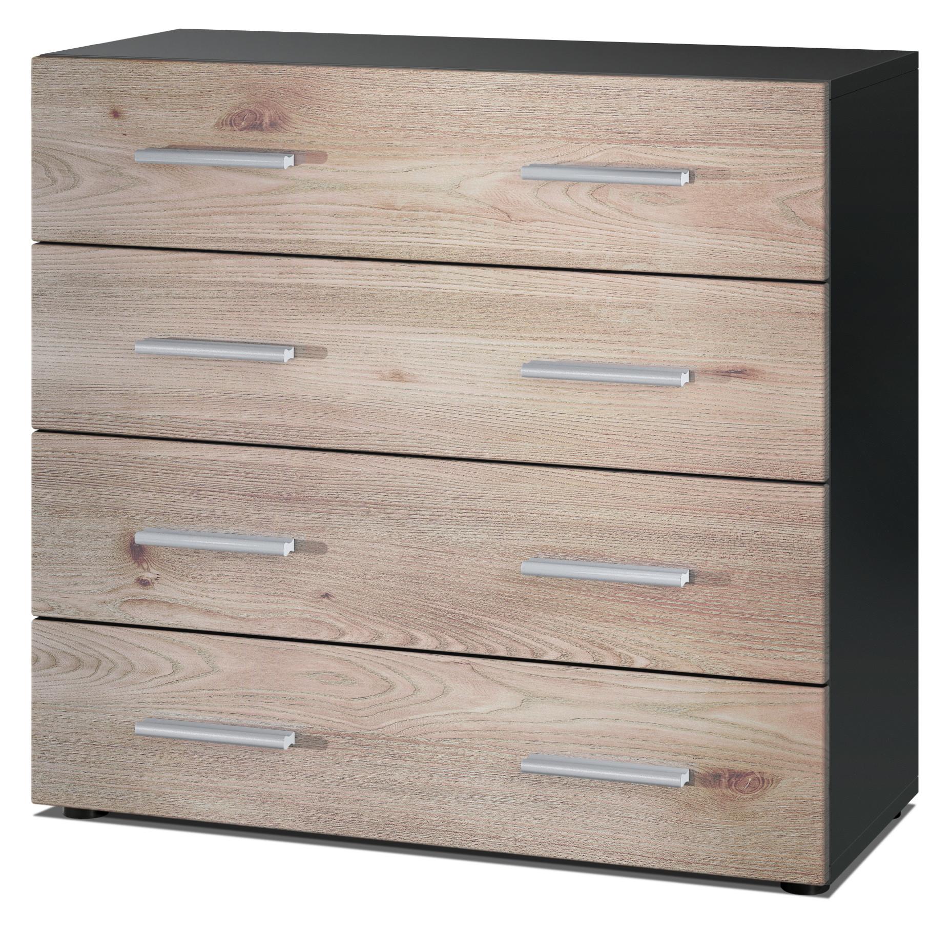 KOMMODE Pavos Eiche Nordic - Silbereichenfarben, Holzwerkstoff (76/72/35cm) - Vladon