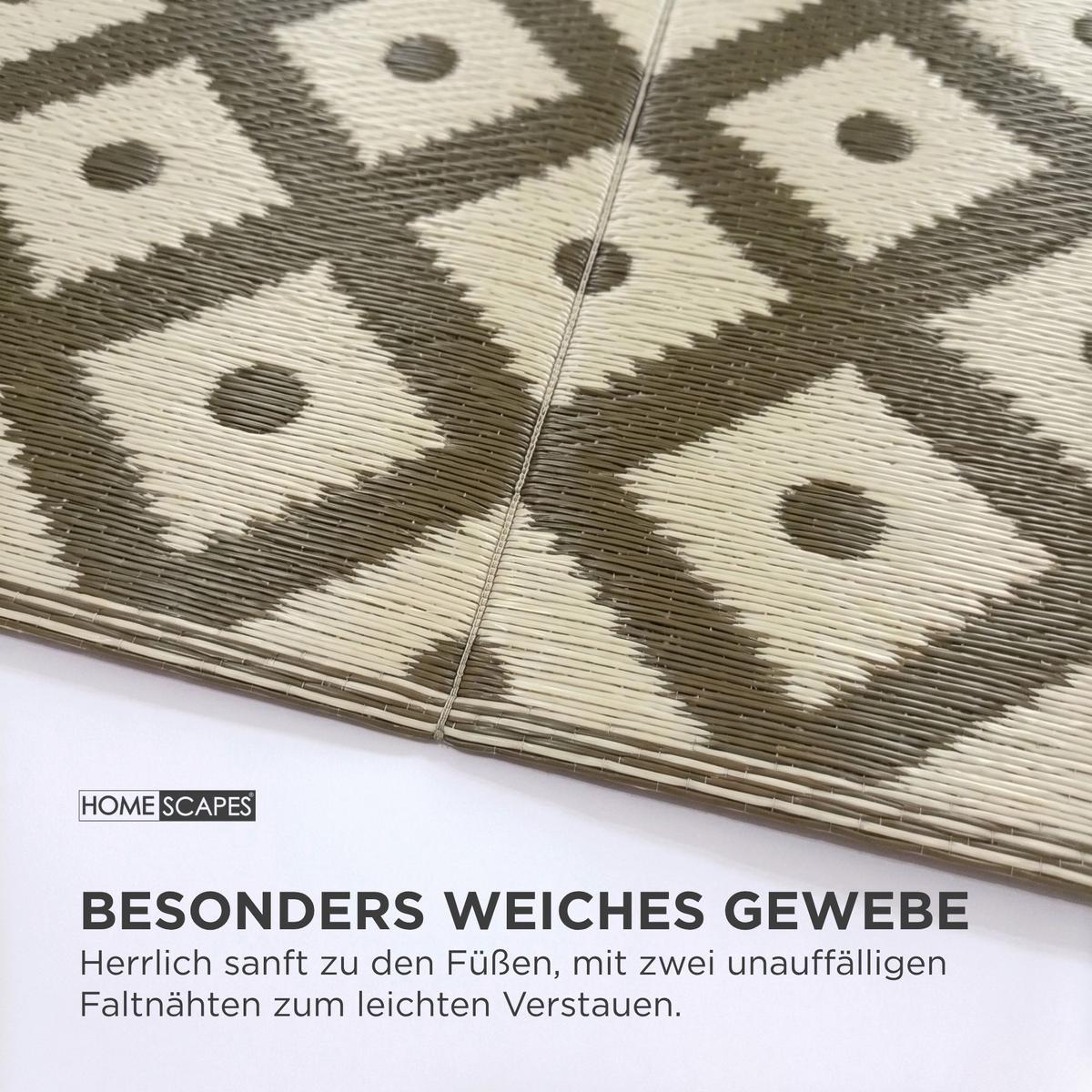 OUTDOORTEPPICH May, geometrisch gemustert 240/300 cm - Olivgrün, Kunststoff (240/300cm) - Homescapes