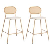 BARSTUHL 2er-Set Hellbraun Adaver - Beige, Metall (57/102/52cm) - Beliani