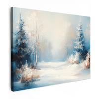 LEINWANDBILD Wald - Winter - Natur - Abstrakt - Schnee Wandbild 40x30 cm - Weiß, Textil (40/30cm) - MuchoWow