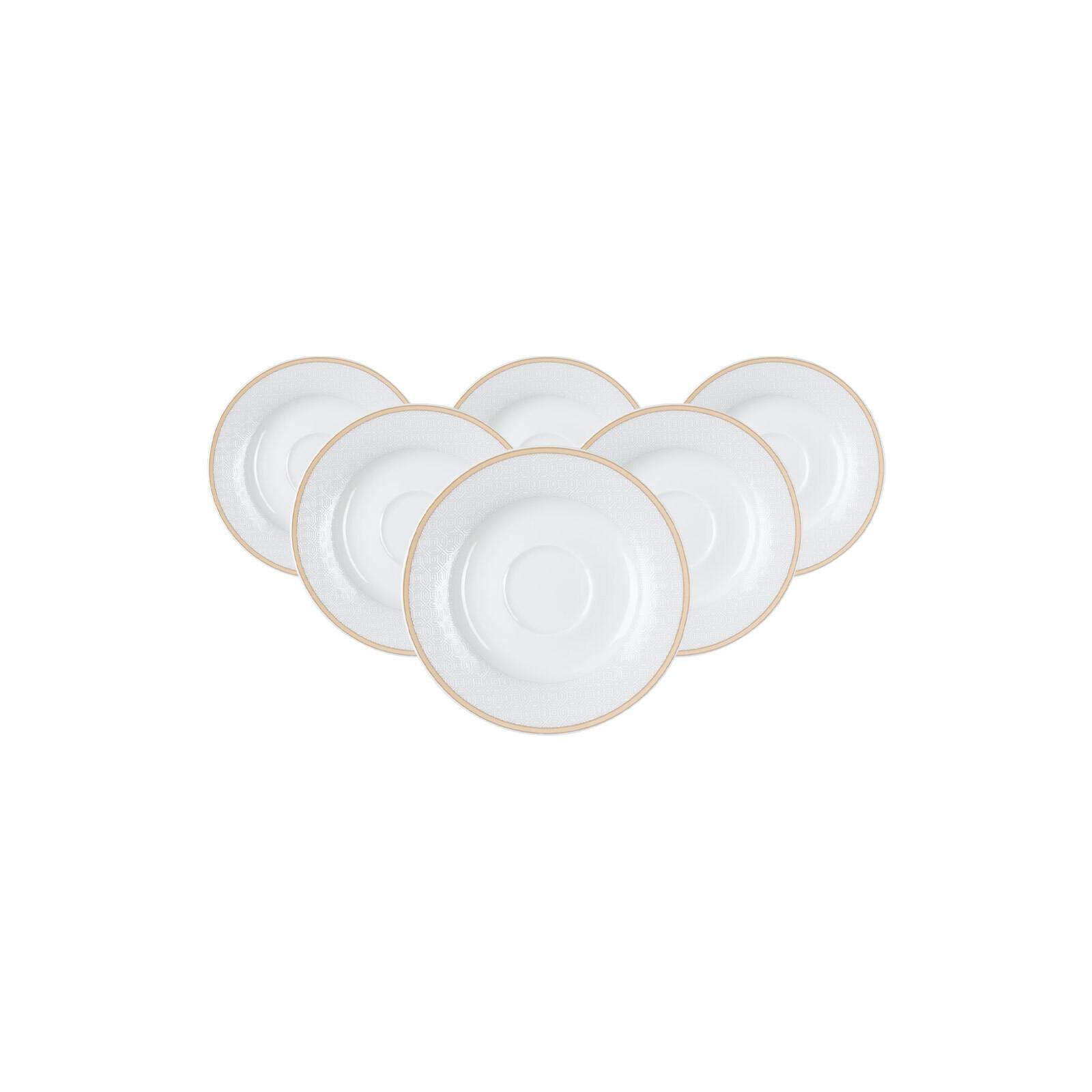 ESPRESSOUNTERTASSEN Geo beige ø 13 cm 6er Set - Beige, Keramik (13cm) - Ritzenhoff Breker