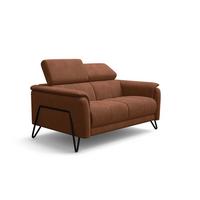 SOFA RODEN 2-Sitzer, braun, Veloursstoff - Braun, Holz/Textil (152/82/103cm) - Wozimo