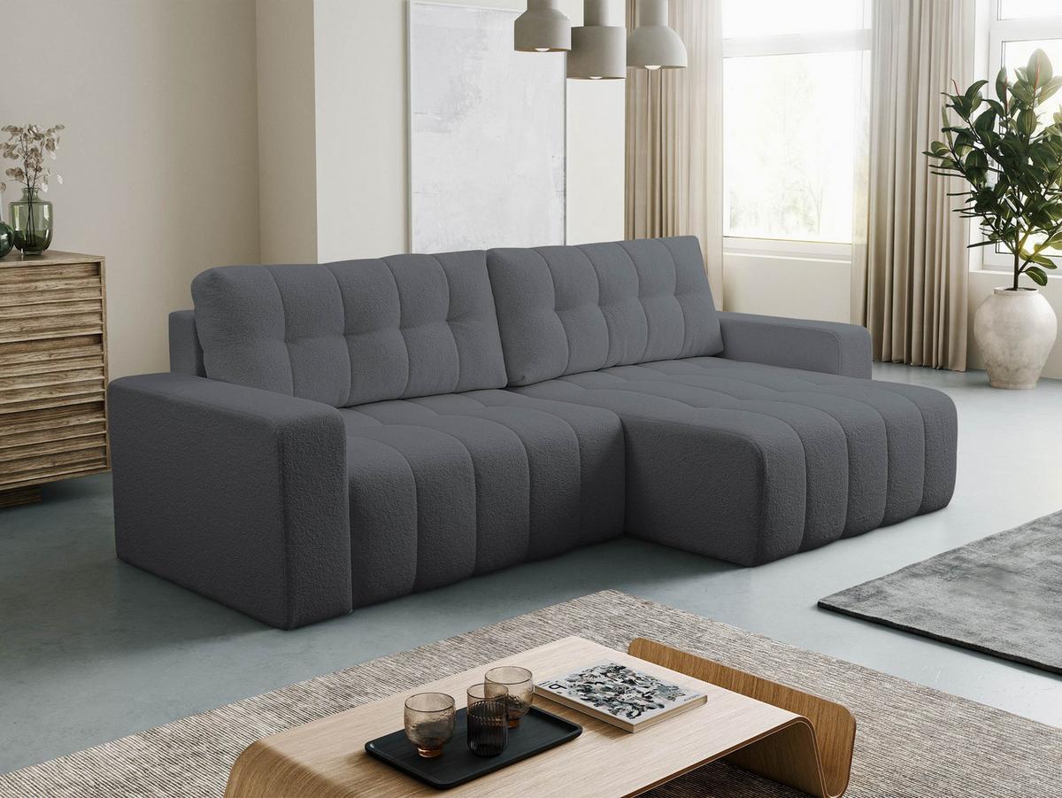 ECKSOFA Masone - Schwarz/Grau, Holz/Kunststoff (245/143cm) - MIRJAN24