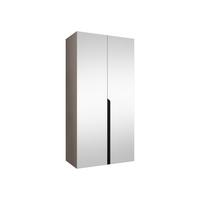 DREHTÜRENSCHRANK Mila III 100 - Kaschmir/Schwarz, Holzwerkstoff/Kunststoff (100/202/52cm) - MIRJAN24