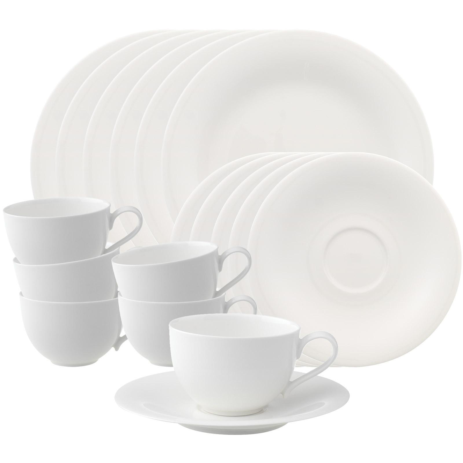 KAFFEESERVICE New Cottage Basic weiß 18-tlg. - Weiß, Keramik (2/2/2cm) - Villeroy & Boch