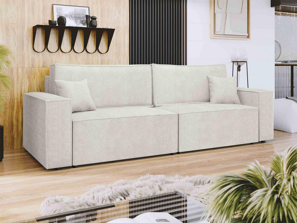 SCHLAFSOFA Karl - Creme/Schwarz, Holz/Kunststoff (245/82/90cm) - MIRJAN24