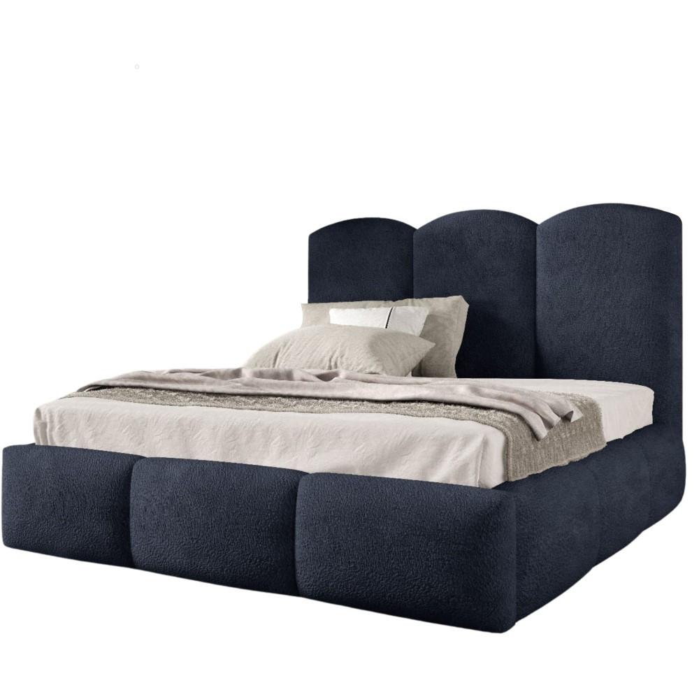 POLSTERBETT Bero, 200x200, Bouclé-Stoff, Marineblau - Dunkelblau, Textil (200/200cm) - Beautysofa