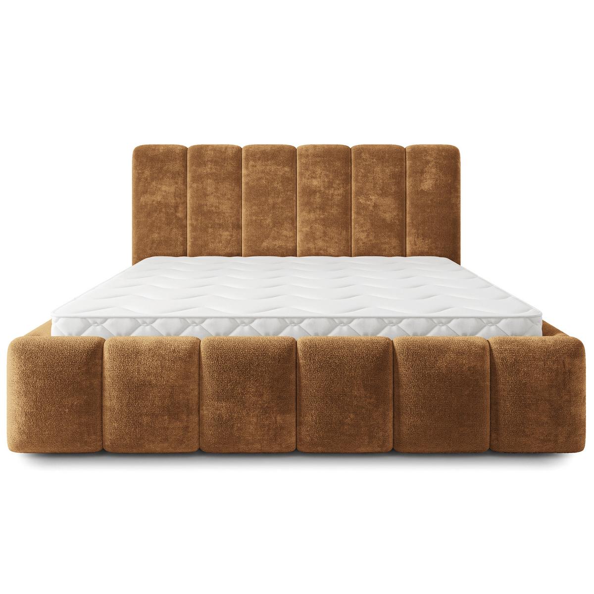 POLSTERBETT ATTORA LM 180x200 cm mit Bettkästen - Hellbraun - Hellbraun, Holz (180/200cm) - MASSENO
