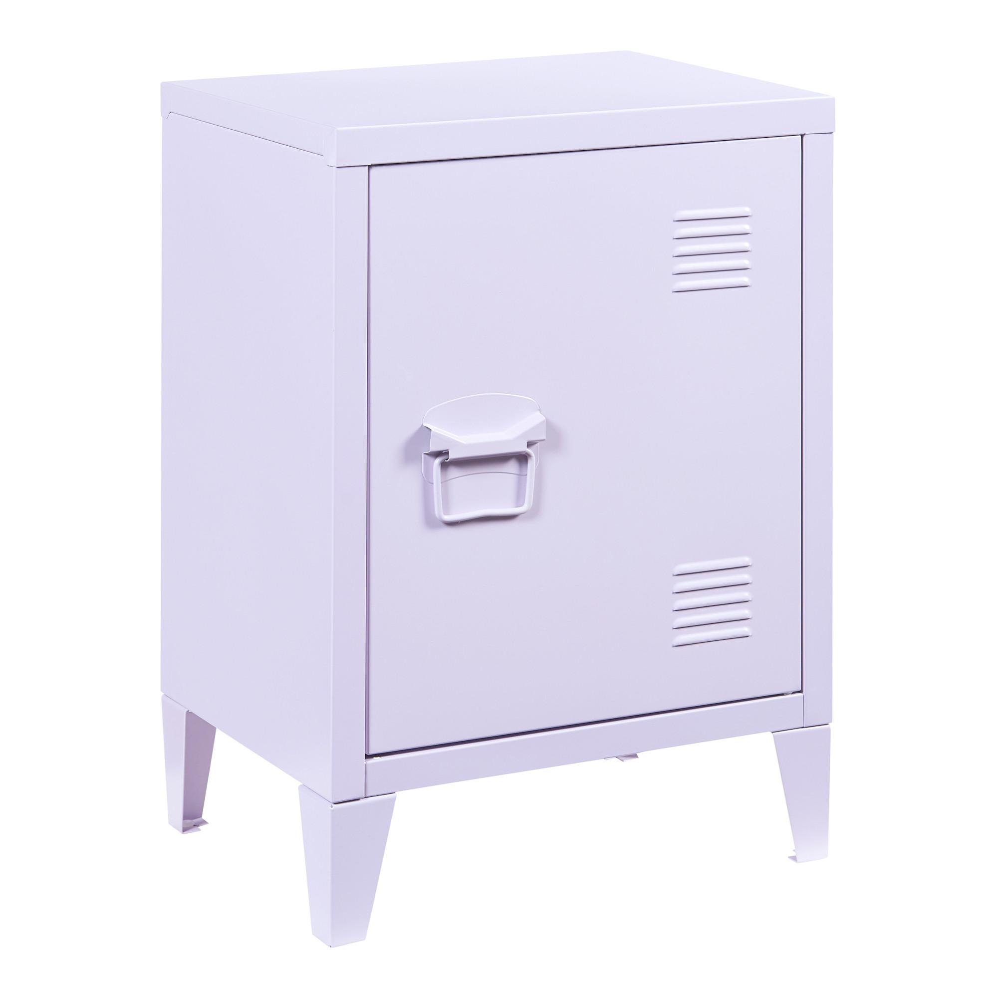 NACHTSCHRANK Inari - Lila, Metall (40/57/30cm) - [en.casa]