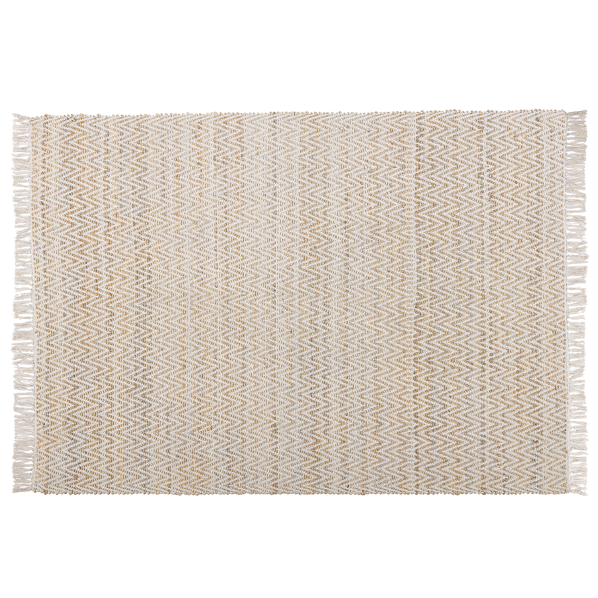 KURZFLOR-TEPPICH Afrin 200/140 cm - Beige, Naturmaterialien (140/200cm) - Beliani