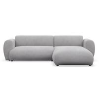 ECKSOFA Emia Grau rechts - Schwarz/Grau, Kunststoff/Textil (156/262cm) - Selsey