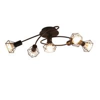 DECKENSTRAHLER Berleburg 5-flammig 61/28/18 cm - Schwarz, Metall (61/28/18cm) - Nettlife