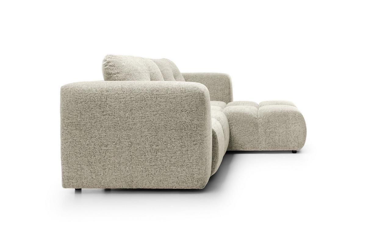 ECKSOFA ARTE 01 Creme Chenille mit Schlaffunktion - Creme, Holz (245/177cm) - MASSENO