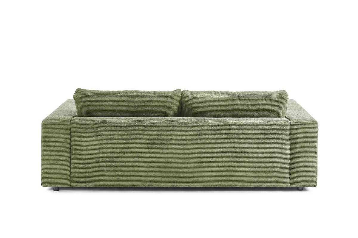 SOFA 2-SITZER MADELINE Grün Cord - Schwarz/Olivgrün, Kunststoff/Textil (230/85/127cm) - KAWOLA