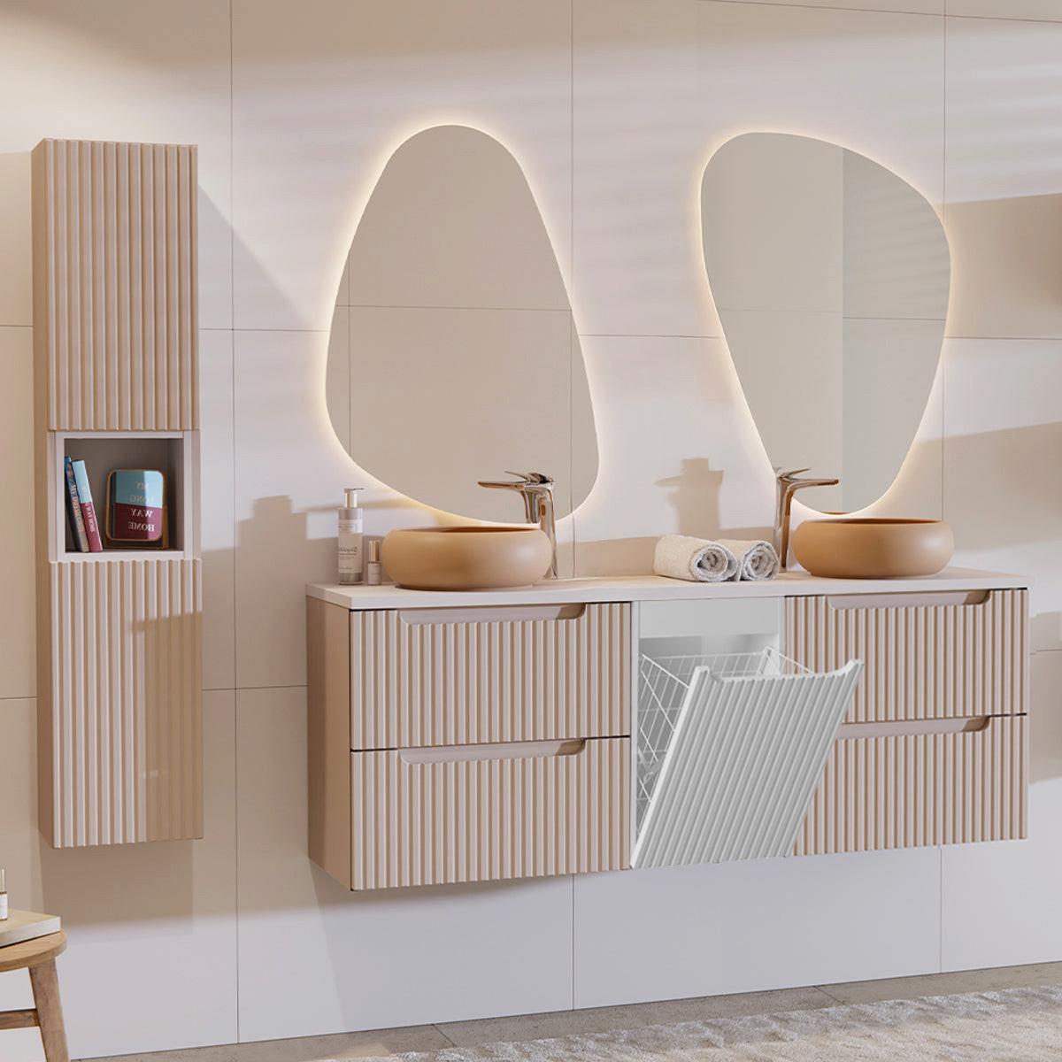 BADMÖBEL 160.4cm Riva 2er-Set Kaschmir - Kaschmir, Holzwerkstoff (160.4/59/40cm) - Petits-meubles