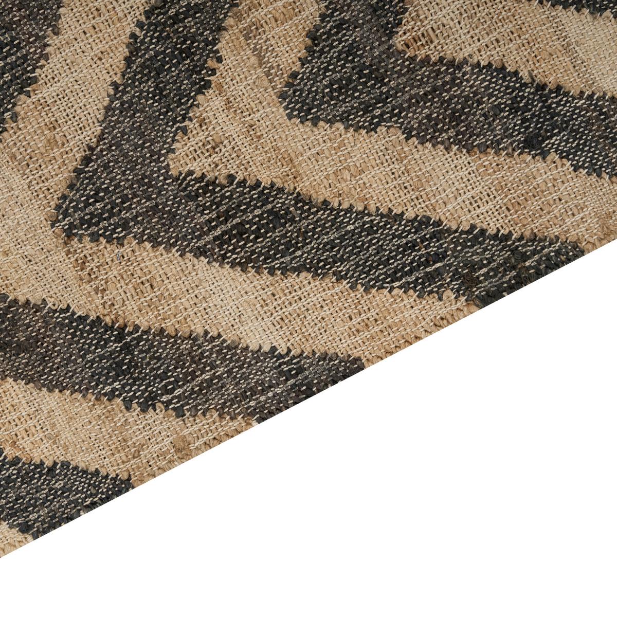 TEPPICH geflochten Beige 200/300 cm Dedepinari - Beige/Schwarz, Naturmaterialien (200/300cm) - Beliani