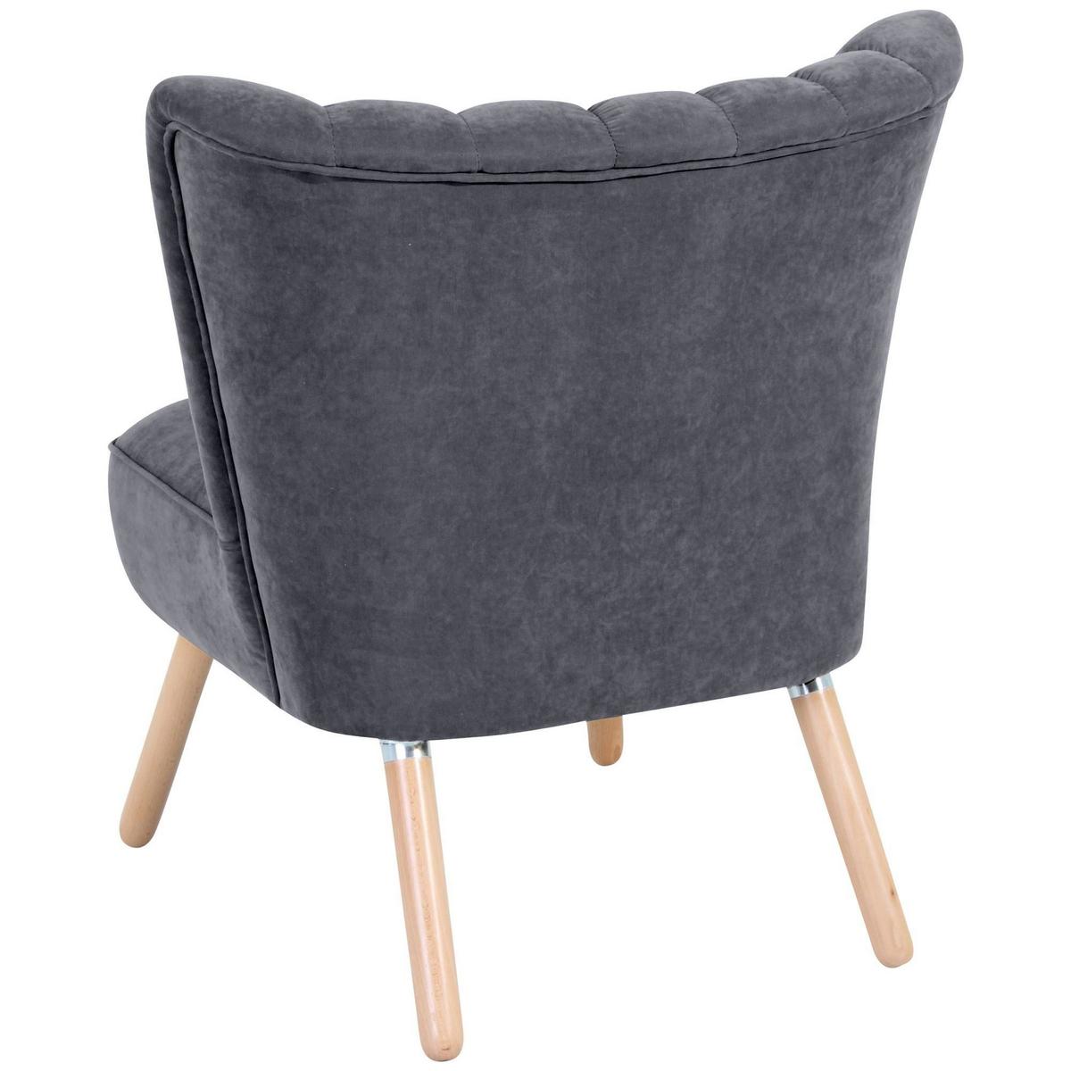 SESSEL Kadisha Bezug Velourstoff Buche natur / anthrazit - Anthrazit, Kunststoff (70/80/66cm) - 58aufmkessel