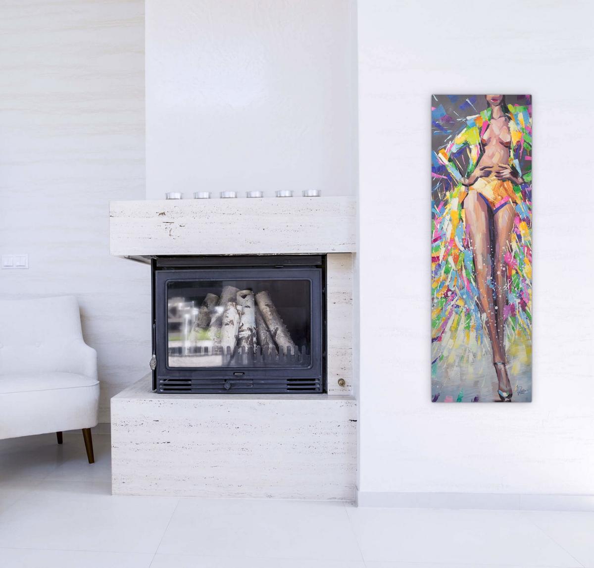 ACRYLBILD HANDGEMALT 40/120 cm - Braun, Holz/Textil (40/120cm) - KUNSTLOFT