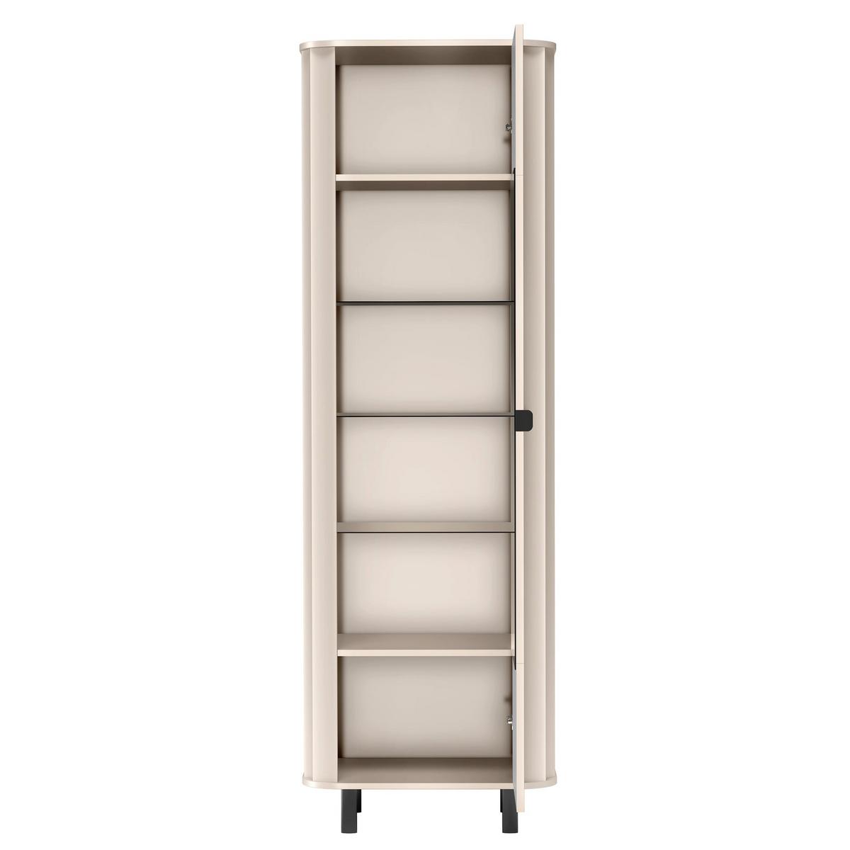 VITRINE Novado Kaschmirgrau 98 cm - Taupe/Schwarz, Holzwerkstoff/Metall (98.3/155/40.5cm) - Selsey
