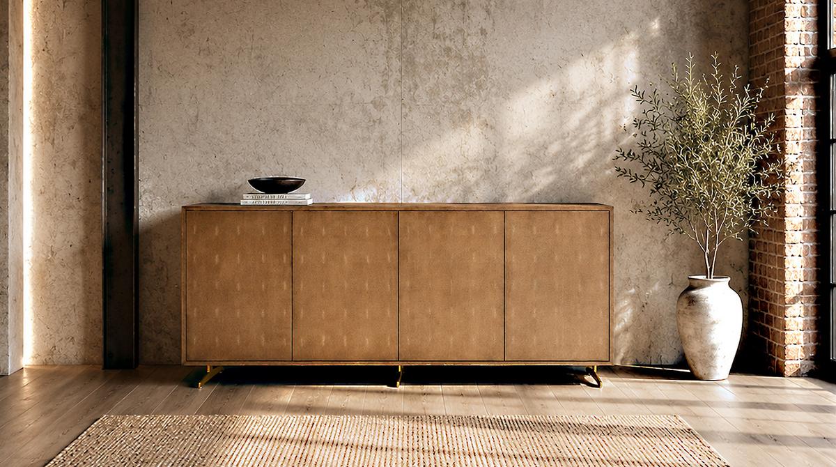 SIDEBOARD GALA Gold Holz - Goldfarben, Holz/Metall (180/85/40cm) - KAWOLA