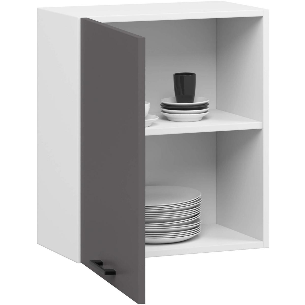 HÄNGESCHRANK Weiß, Graphit Grau 58/50/30 - Dunkelgrau/Weiß, Holzwerkstoff (50/58/30cm) - RAUMHIRSCH FURNITURE