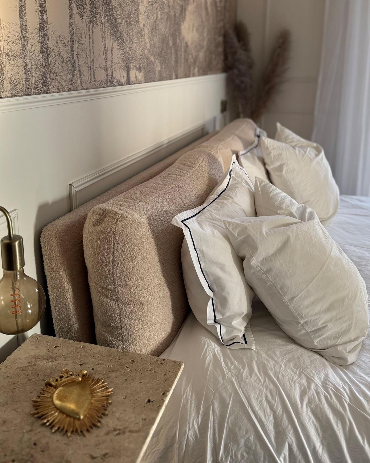 POLSTERBETT 180/200cm Helles Beige Melle - Beige, Textil (180/200cm) - Beliani