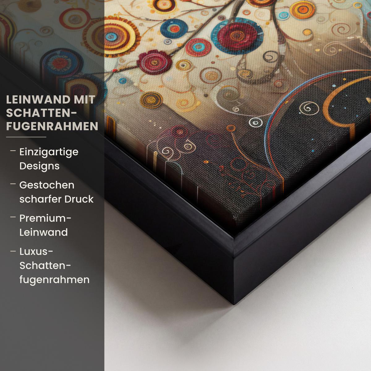 LEINWAND Bilder mit Rahmen - Baum - Baum des Lebens - Farbe - 40x30 - Braun, Textil (40/30cm) - MuchoWow