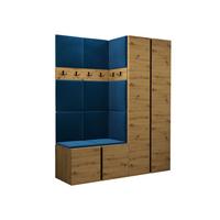 GARDEROBEN-SET Orion III - Blau/Eiche Artisan, Holzwerkstoff/Kunststoff (158/186/46cm) - MIRJAN24