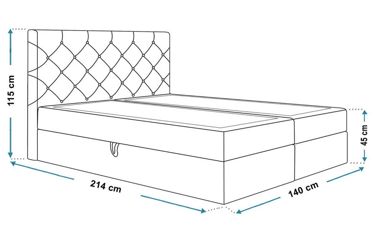 BOXBETT BOSTON mit 2 Bettkästen, 140x200, Farbe: Dunkelgrün, Velourstoff, Doppelbett mit Bonell-Matratze - Dunkelgrün, Holz/Kunststoff (140/200cm) - Alpi-Möbel