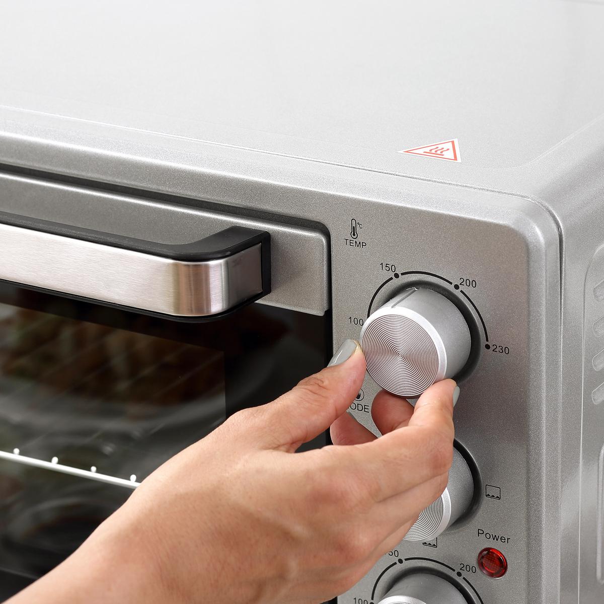 MINIBACKOFEN Metall Edelstahl Glas Silber - Silberfarben, Metall (52.2/38.1/33.5cm) - HOMCOM