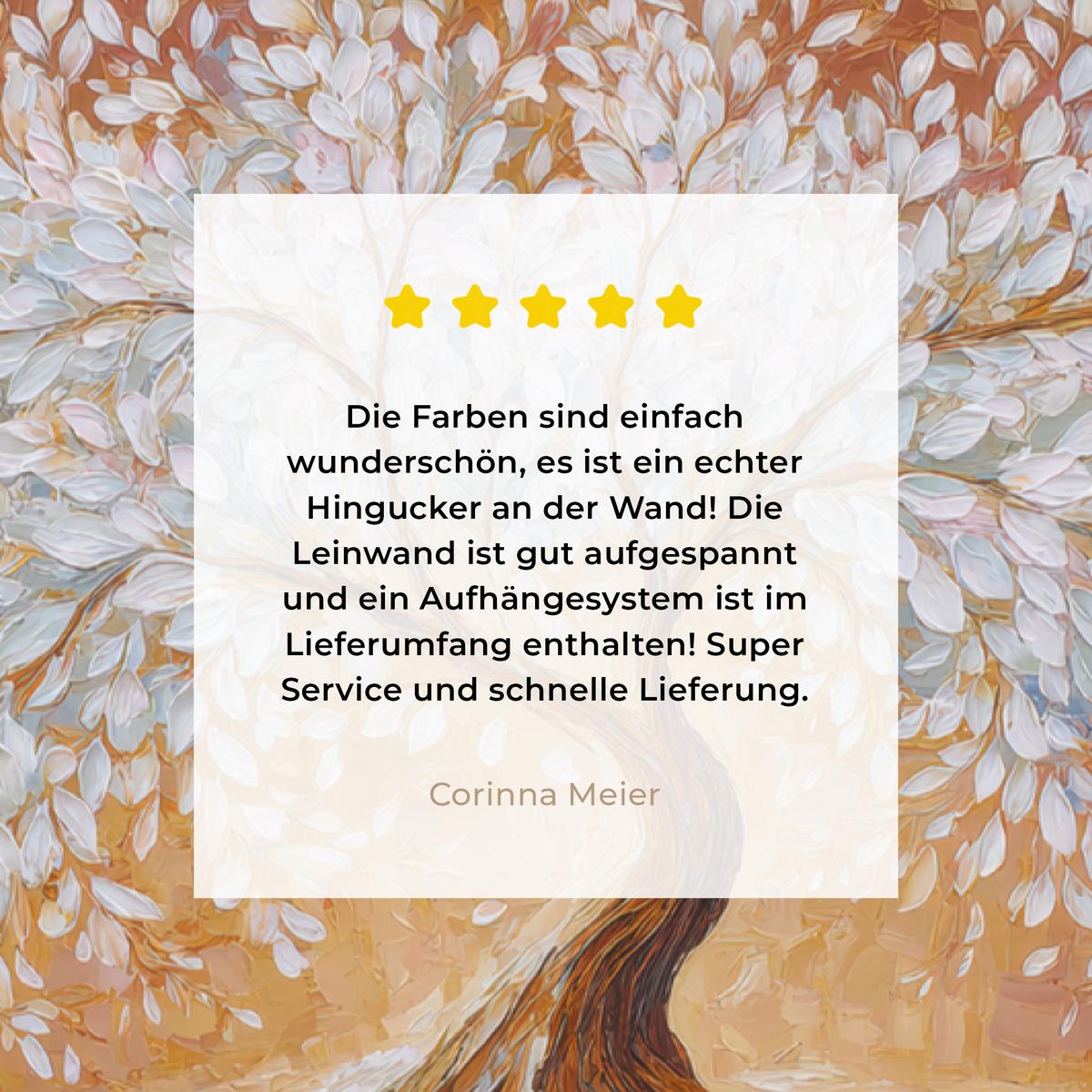 LEINWANDBILD Abstrakt - Baum - Weiß - Blätter Deko Groß 90x140 cm - Braun, Textil (90/140cm) - MuchoWow