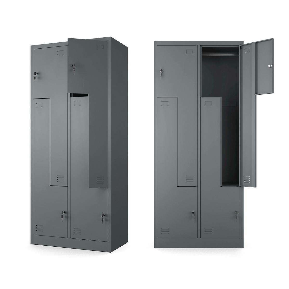 MEHRZWECKSCHRANK 4-türig mit 4 Fächer Anthrazit 80x185x45cm - Anthrazit, Metall (80/185/45cm) - Muralo