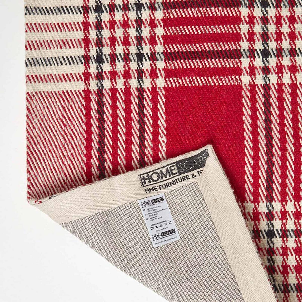HANDWEBTEPPICH Walker kariert 70/120 cm - Rot, Textil (70/120cm) - Homescapes