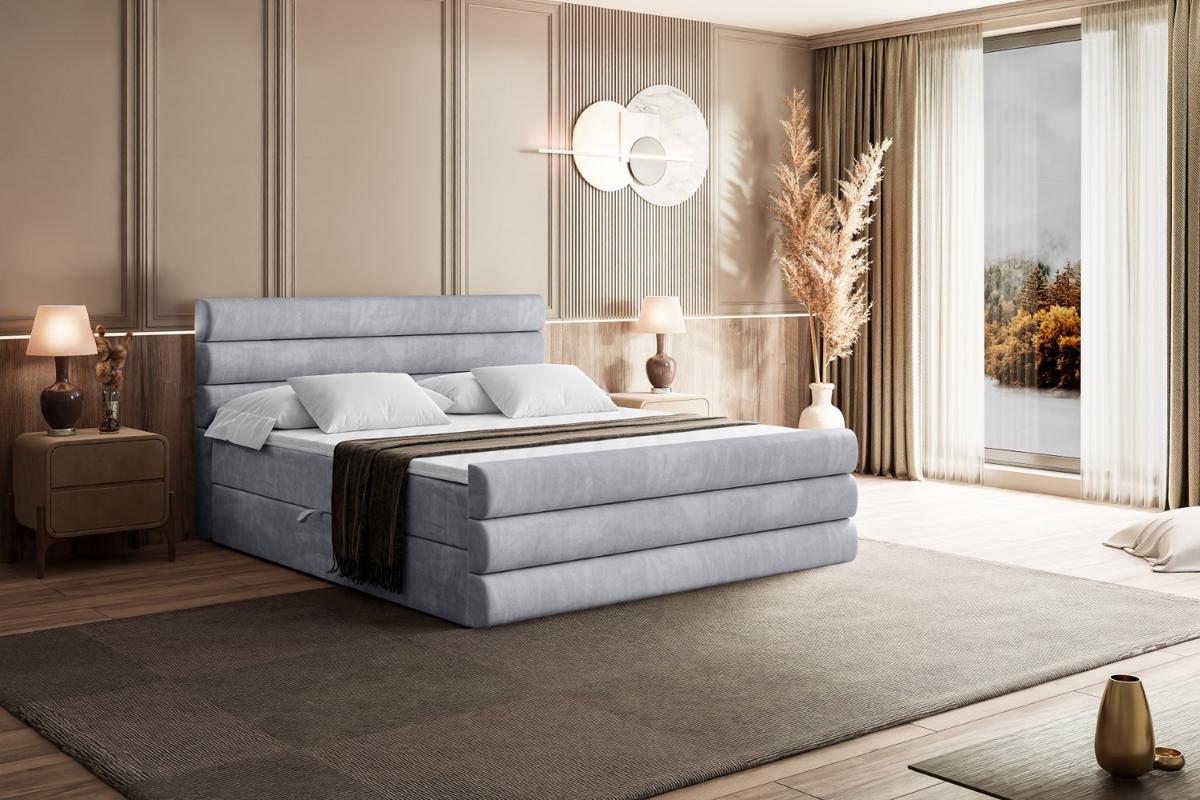 BOXBETT CELESTIA-Z - 180x200 cm - H3 - Hellgrau - Hellgrau, Holzwerkstoff (180/200cm) - ALTDECOR
