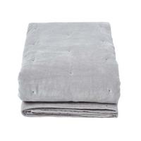 SAMT-KUSCHELDECKE 120/150 cm, Baumwolle wattiert - Hellgrau, Textil (125/150cm) - Homescapes