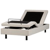 BETT verstellbar ohne Kopfteil Stoff 90/200 cm Hellbeige Castellan - Beige, Textil (90/200cm) - Beliani