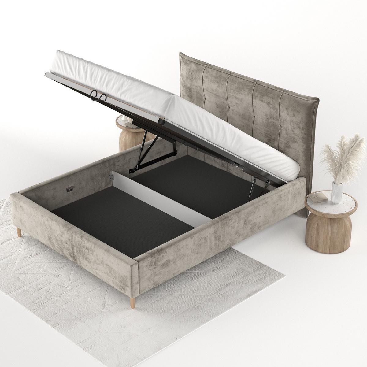 POLSTERBETT Plaza 180/200 cm Beige im Lotta Stoff - Beige/Naturfarben, Holz/Holzwerkstoff (180/200cm) - AltaBeds