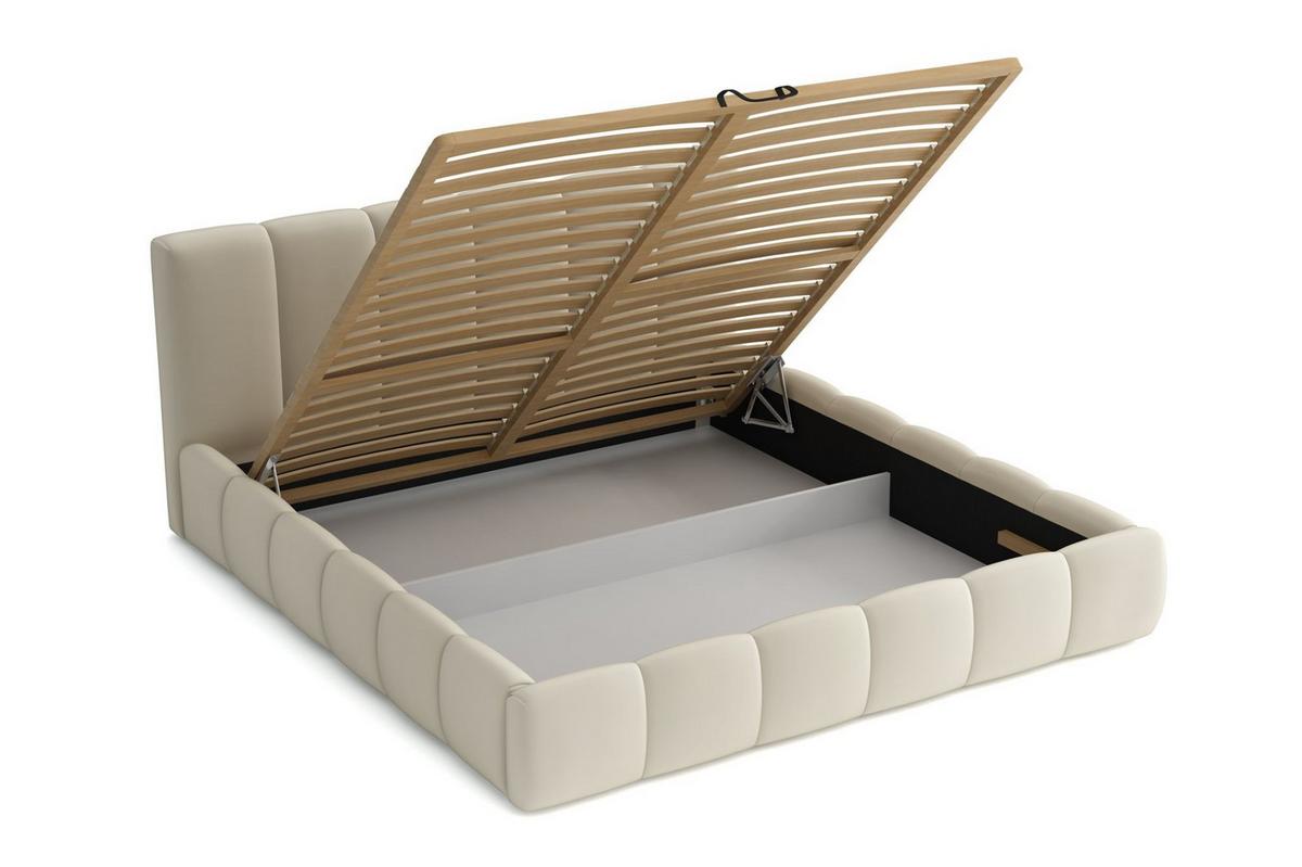POLSTERBETT Giulia Magic Velvet - Hellgrau, Holzwerkstoff/Textil (200/200cm) - Fun Möbel
