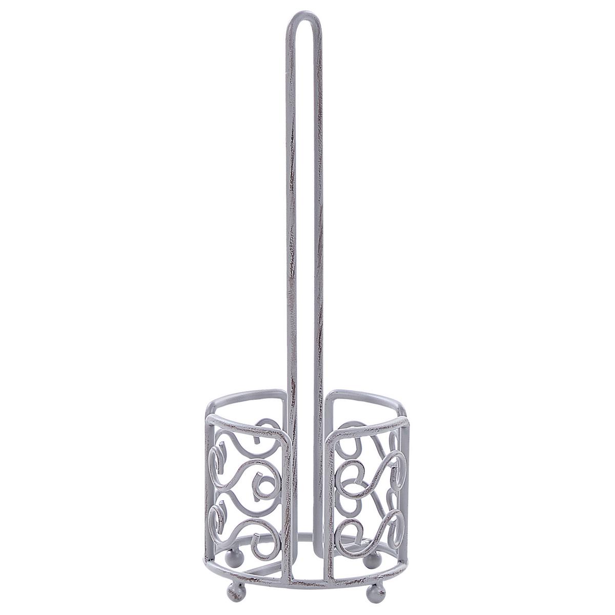 TOILETTENPAPIERSTÄNDER Metall Antik Optik grau Mandi - Grau, Metall (16/41/16cm) - Beliani