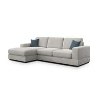 ECKSOFA OTTO 4-Sitzer, creme - Creme/Schwarz, Holz/Textil (279/159cm) - Wozimo