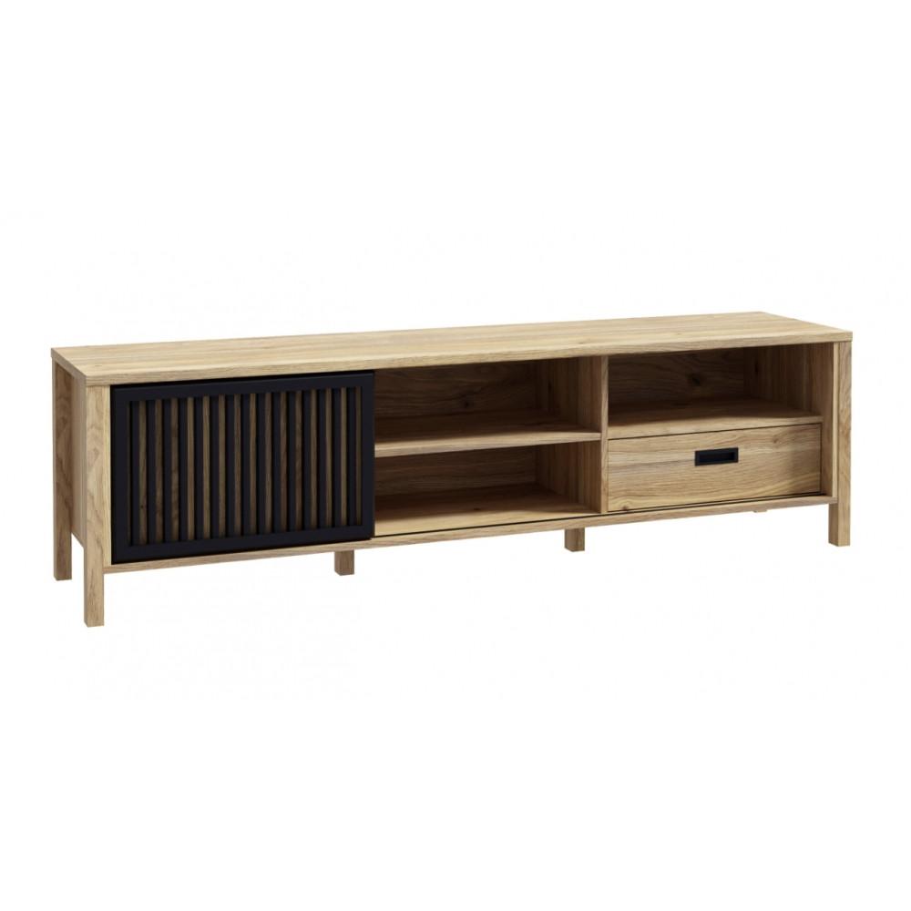 TV-Element Jytana Schwarz/Eichefarben - MODERN (174,8/49,9/40,2cm) - Premium Living